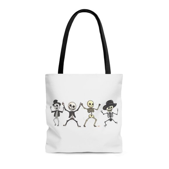 Dancing Skeleton | Halloween Trick or Treat Bag | Halloween Fall Tote Bag - Picture 10 of 10